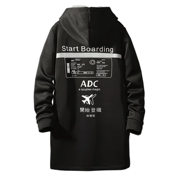 

Spring and Autumn Jackets Men Long Coat Hooded warmth windproof Windbreaker High Quality Trench Coat Men Plus Size