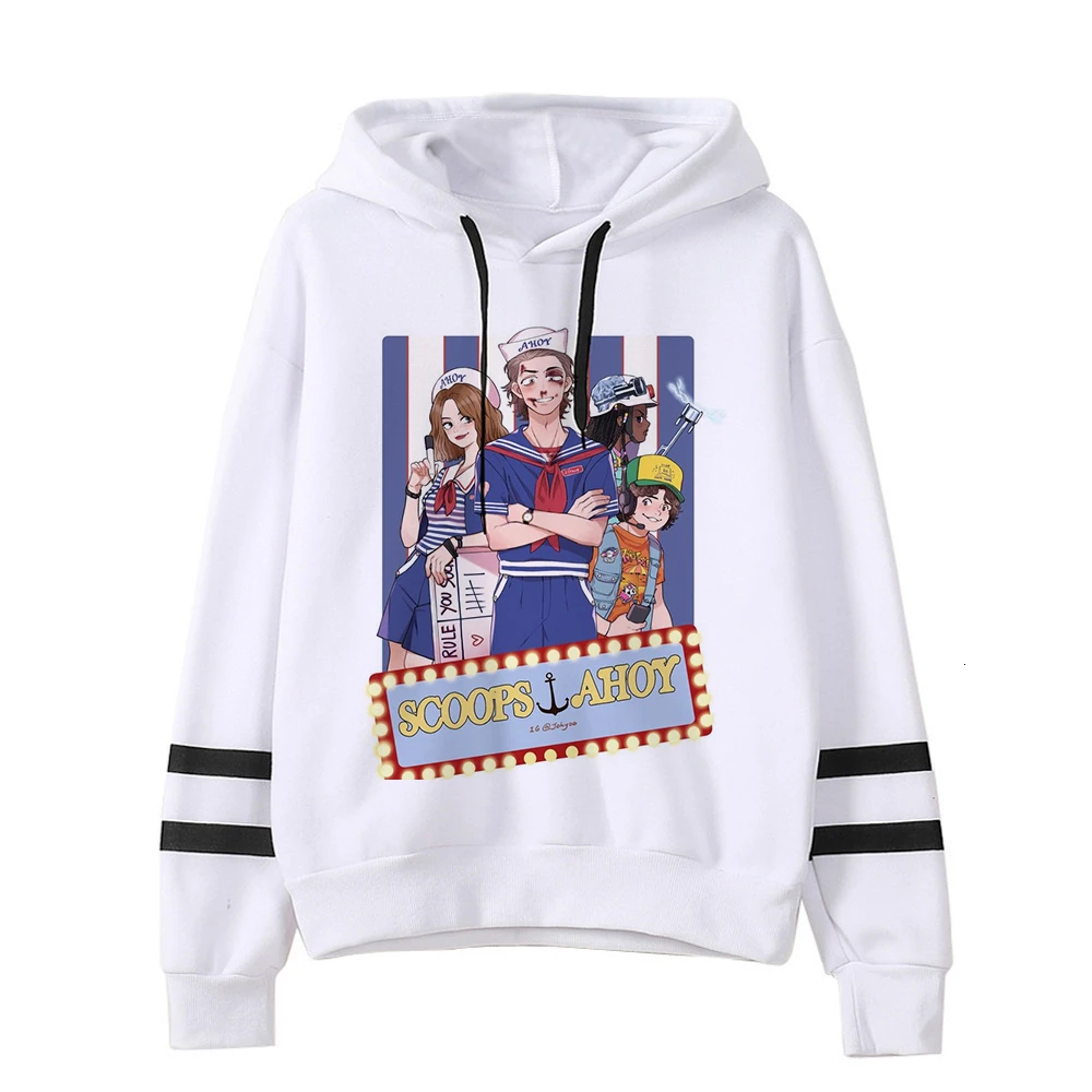 Странные вещи женские толстовки Kpop Толстовка Kawaii корейский стиль негабаритных толстовки Harajuku Хип Хоп Толстовка Bluzy