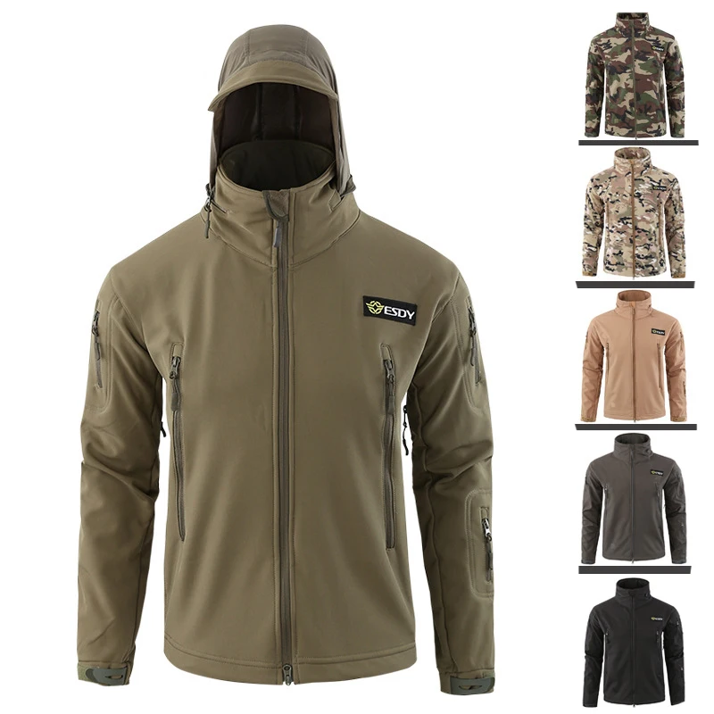New Men Military Tactical Camouflage Jacket Hiking Hunting Fishing Clothes Windbreaker Waterproof SoftShell Jackets | Спорт и