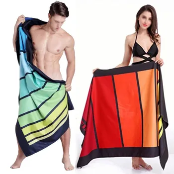 

Seaside Polyester brocade Towel 90x170cm Printing Bath towel Big shawl Fitness Yoga Sandy beach Large size