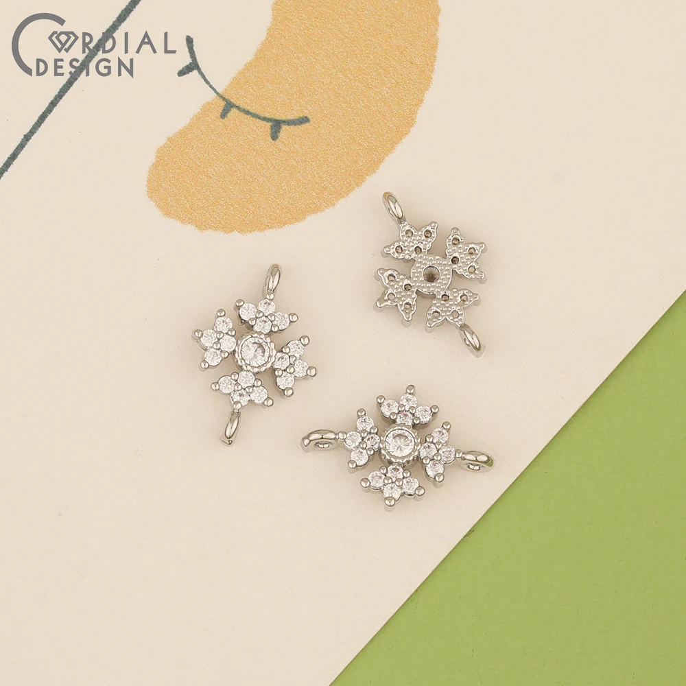 Cordial Design 50Pcs 11*16MM Jewelry Accessories/Connector/DIY Making/Hand Made/Flower Shape/Jewelry Findings & Components - cordial