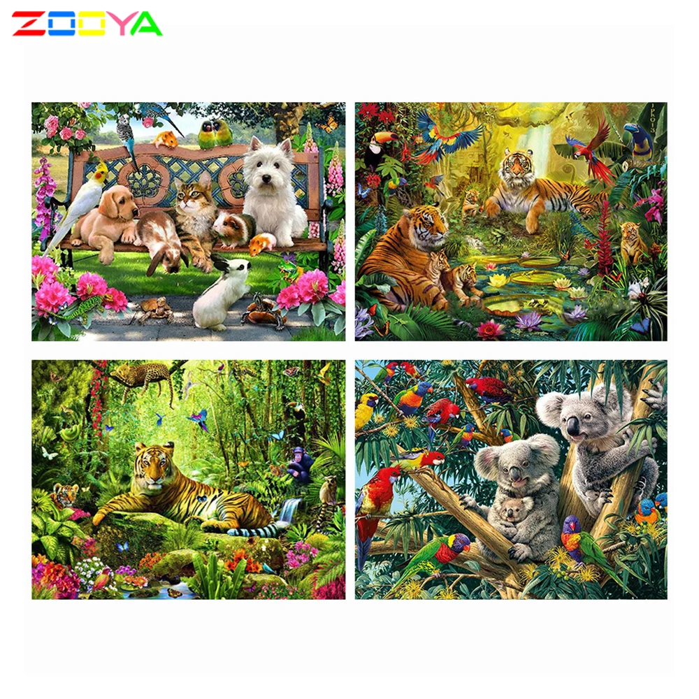 Zooya алмазная живопись полная выкладка квадратные животные вышивка распродажа