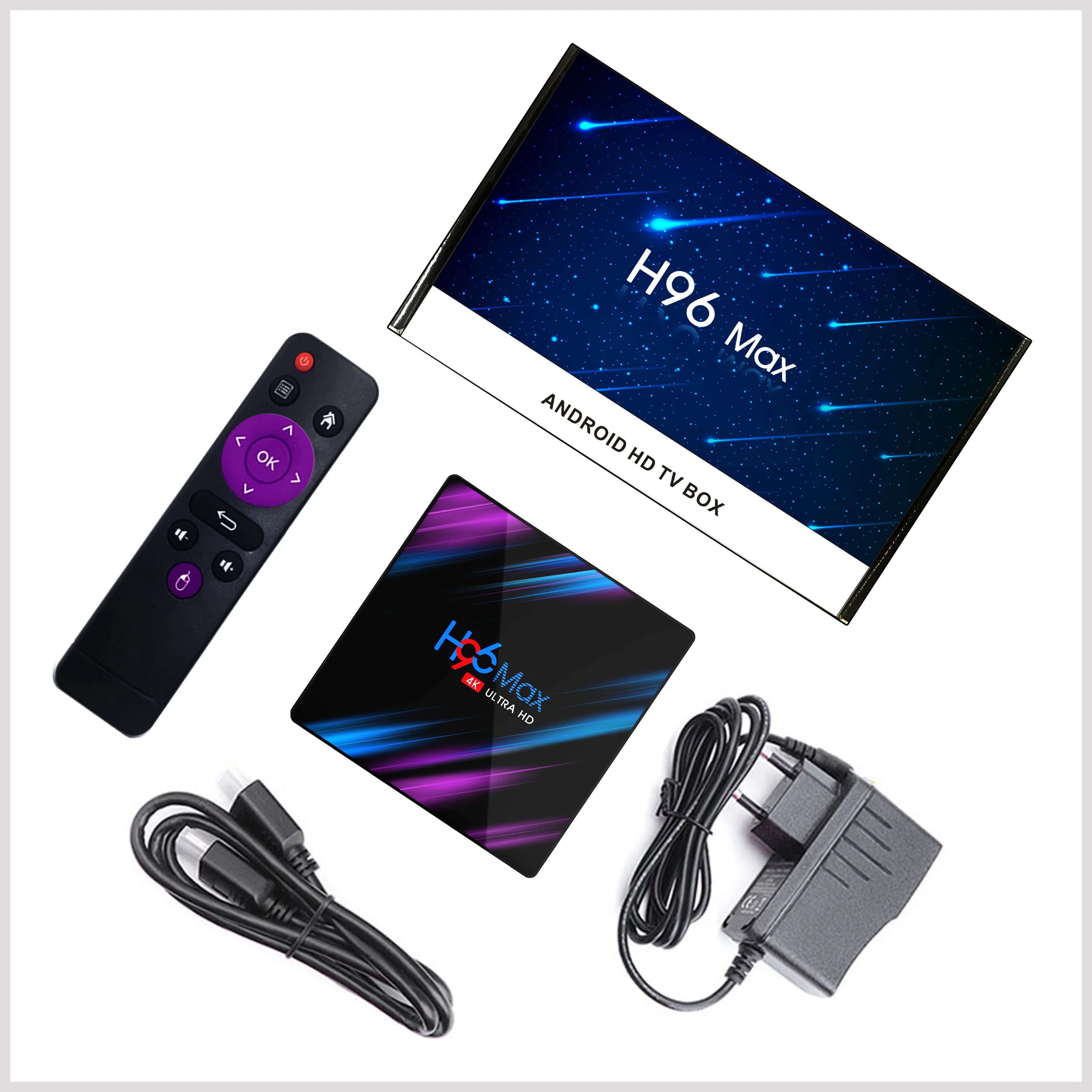 ТВ приставка H96 MAX RK3318 4K Android 9 0 4 Гб ОЗУ 32 ГБ/64 ПЗУ медиаплеер PlayStore Netflix Youtube Smart TV