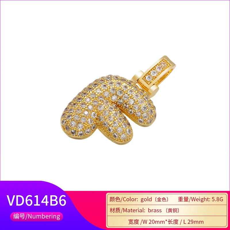 ZHUKOU delicate and fat 26 gold color letter pendant for women handmade DIY necklace earrings jewelry accessories mode: VD614