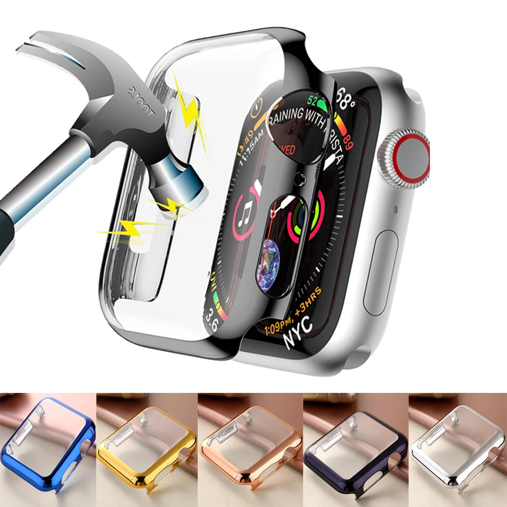 Funda protectora para Apple Watch, Protector de pantalla de 44mm, 40mm, 42mm y 38mm, accesorios para apple watch series 6, 5, 4, 3, 2 SE