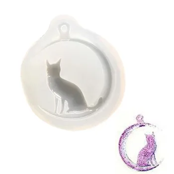 

Cat On The Moon DIY Silicone Mirror Clear Epoxy Resin Liquid Mold Jewelry Decoration Craft Pendant Handmade Key Cat On The Moon