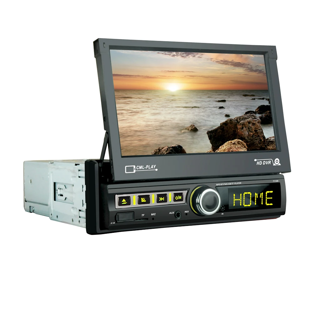 1 Din Car Radio Bluetooth Mirror link 1din Multimedia Player Touch Screen Retractable MP5 USB Audio Stereo 7110S