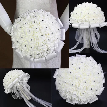 

Pincushions Artifical Flower Bridal Bouquet Brooch Bride Party Accessories Wedding Decor Elegant Bridesmaid Bouquet Supplies