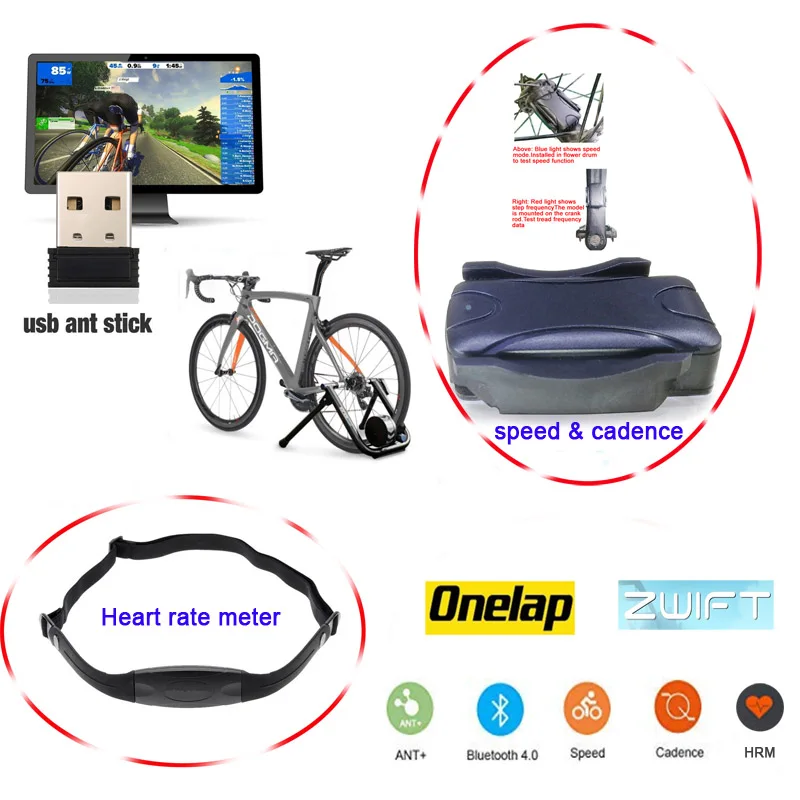 

USB connection between computer ant+ and Bluetooth adapter of indoor cycling platform Garmin Zwift Wahoo onelap