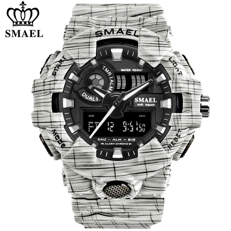SMAEL Brand Luxury Cowboy Sport Watch New Men Military Watches Analog Army Digital Writwatch 8001 Waterproof Clock Men's Watch afbeelding