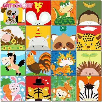 Framed Animals DIY Painting By Numbers Kit 1