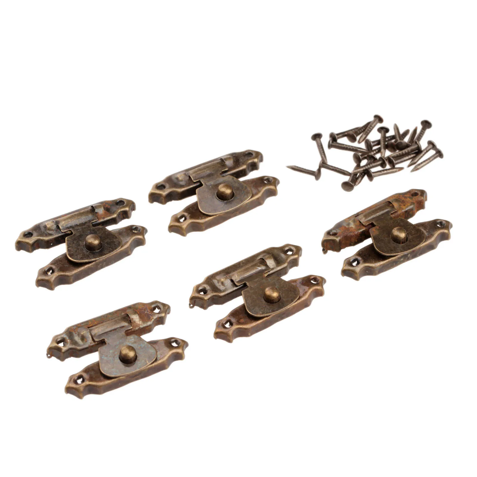 Antique bronze 5 шт., античная бронза, золото, коробка, замок, защелки для ювелирных изделий, нагрудная коробка, застежка для чемодана, зажим - Цвет: Antique bronze