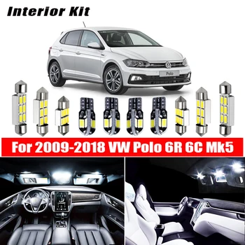 

12pcs Led Bulbs For Volkswagen VW Polo 6R 6C Mk5 2009-2018 Led Interior Light Kit Map Dome Trunk Plate Light Car Accessories