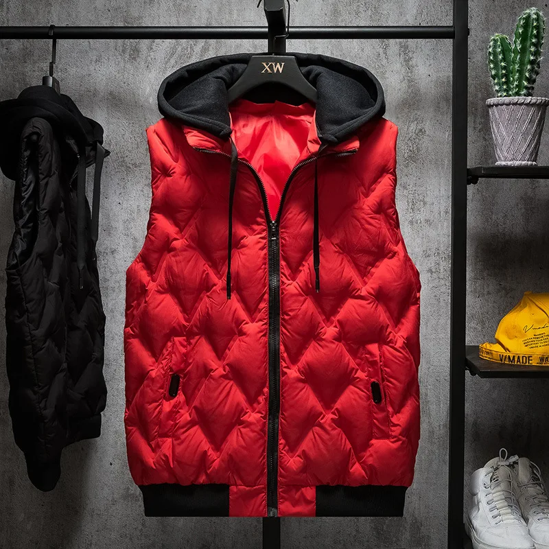 

Plus Size 4XL 5XL Men Winter Waistcoat Solid Color 6-2