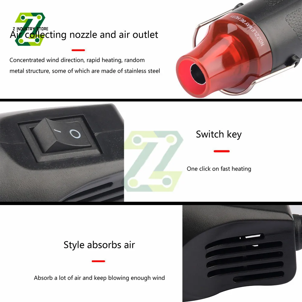 Hot Air Gun Heat Gun 300W 220V Electric Hot Air Heat Gun EU/US Plug For Heat Shrink Tube
