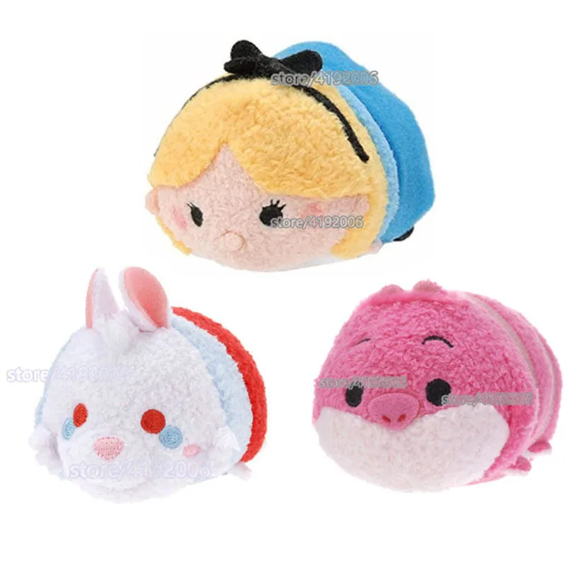 3.5" New Tsum Tsum Cheshire Cat in hat Alice in Wonderland mini plush Toy Doll 