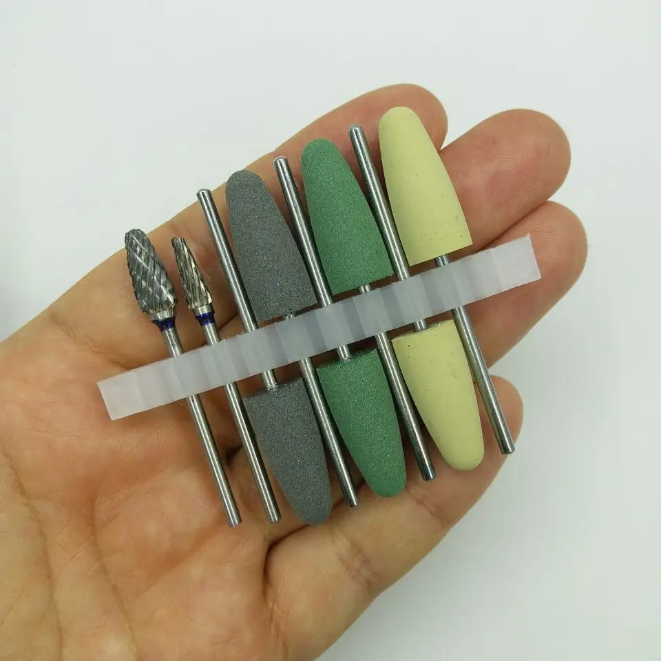 8pcs dental lab 2.35mm shank Acrylic Polishing Tungsten Carbide Cutter kit