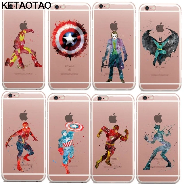 KETAOTAO супер герой Капитан Америка DC Comics чехол для телефона s для iPhone 4S 5C 5S 6 6S 7 8 X чехол кристально чистый мягкий TPU чехол s
