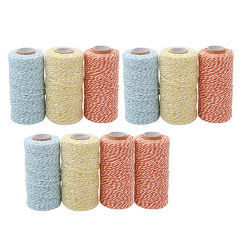 

10 Rolls of Cotton Rope Cotton Thread Baker Noodle Thread String Rope Bottle Gift Box Decoration Craft 2mmx100M