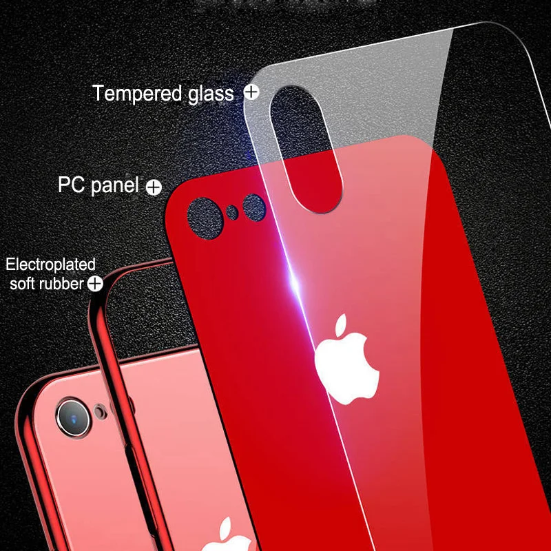 Роскошный чехол из закаленного стекла для Apple iphone 6, 7, 8 Plus, iphone X, XR MAX, зеркальный глянцевый чехол для iphone 11pro max