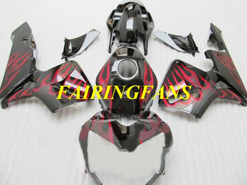 Обтекатель комплект для HONDA CBR600RR F5 03 04 CBR 600 RR CBR 600RR CBR600 2003 2004 красный Обтекатели с пламенем Кузов+ подарки HC67