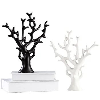 

Creative Ceramic Lucky Tree Furnishing Articles Wine Cabinet Black And White Fortune Tree Home Sculpture Decorative Crafts M4397