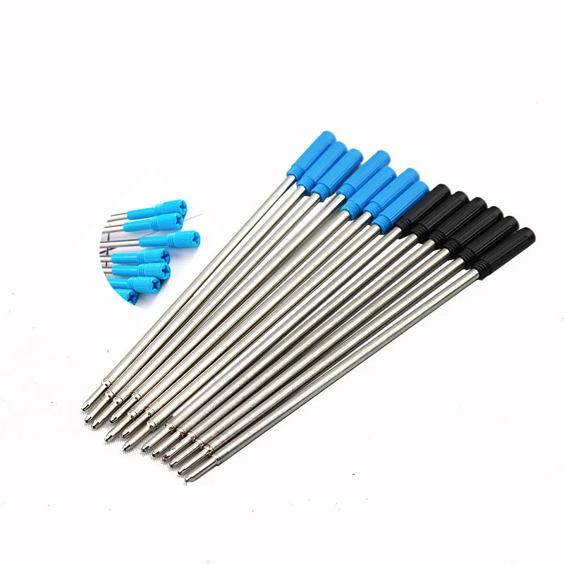 20 шт 116 мм Поворотный шариковая ручка заправки цвет синий, черный; Большие размеры металлическая шариковая ручка заправки гладкая Гао Shi Xin масло ручка с заправляемым стержнем