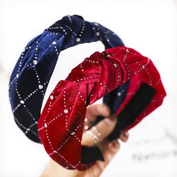 

DUOJIAOYAN Cheaper Eur-American Retro Knot Headband Velvet Gilding Hairband Pure Color Women Fashion Girls Hair Accessories
