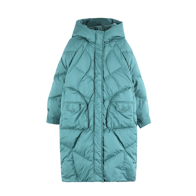 Fitaylor Winter Loose Hooded Long Jacket Women 90%