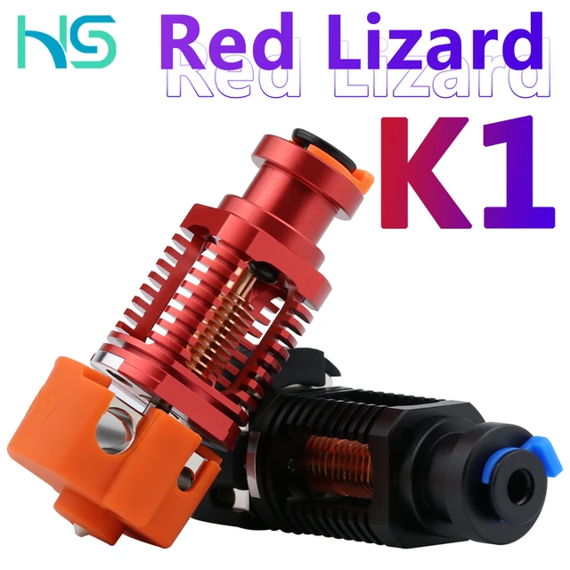 Haldis 3D Red Lizard k1 V6 Hotend, Assembled Plated Copper Hot end High  Flow Rate Extrusion Head for Voron 2.4 Prusa I3 MK3 Titan BMG V2 Extru並行輸入 