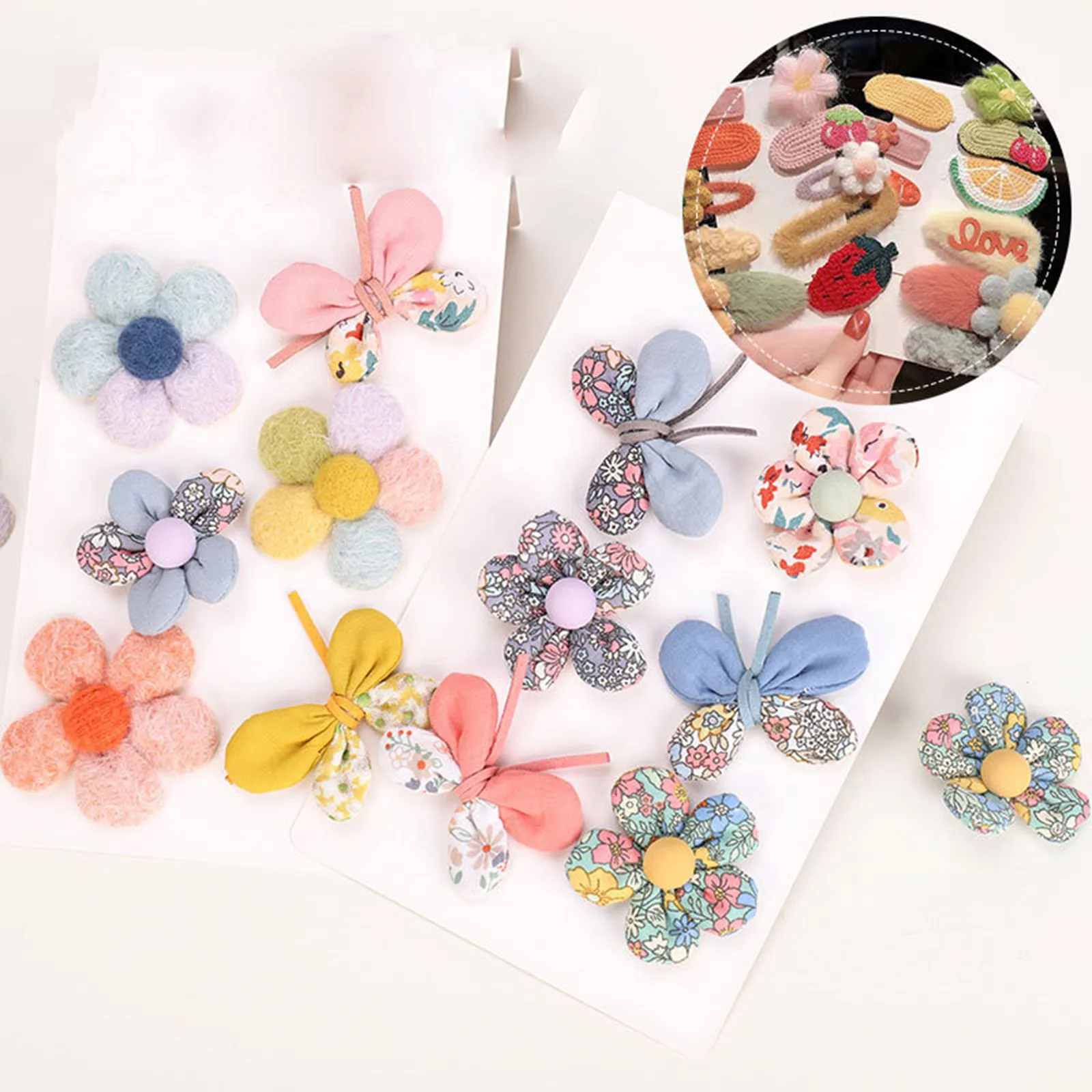 

5pcs Flower Repair Patches For Children's Clothes Crafts Sewing On Scarf Shoes Hats Fur DIY Headwear Hair Clip Bow Accessories