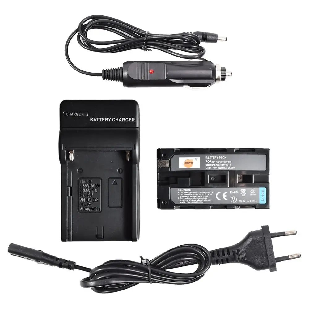 

DSTE NP-F550 NP-F570 NP-F330 Battery with EU Plug Charger Kit for Sony CCD-SC5 CCD-SC100 TR910 TRV315 Camera CN-576 YN168