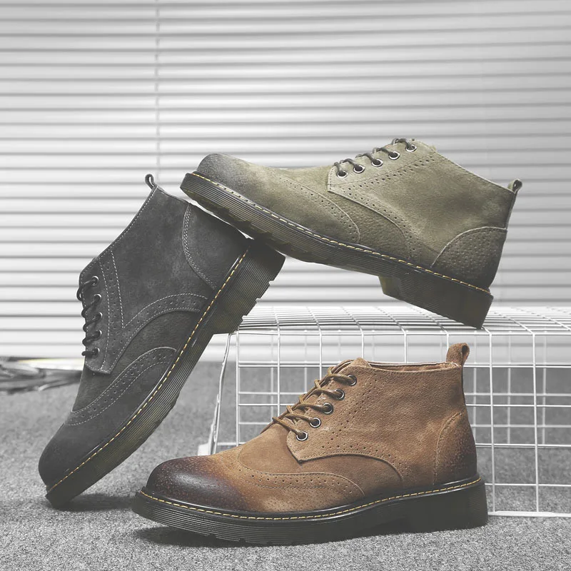 

Winter velvet cotton boots keep men's boots warm, leather boots, round heads, wear-resistant boots, wet boots.