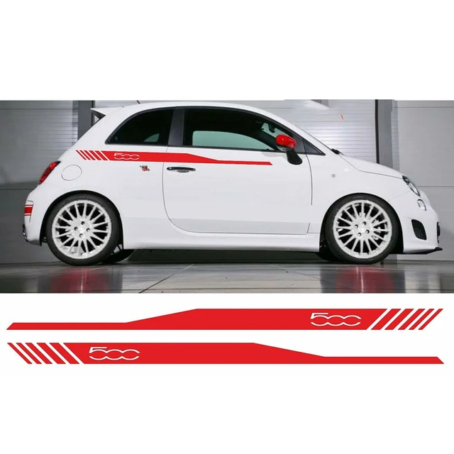 2pcs Car Styling Abarth Side Skirt Sticker Racing Stripe Body Stickers for  FIAT 500 Car Styling Car Sticker Car Accessories - AliExpress