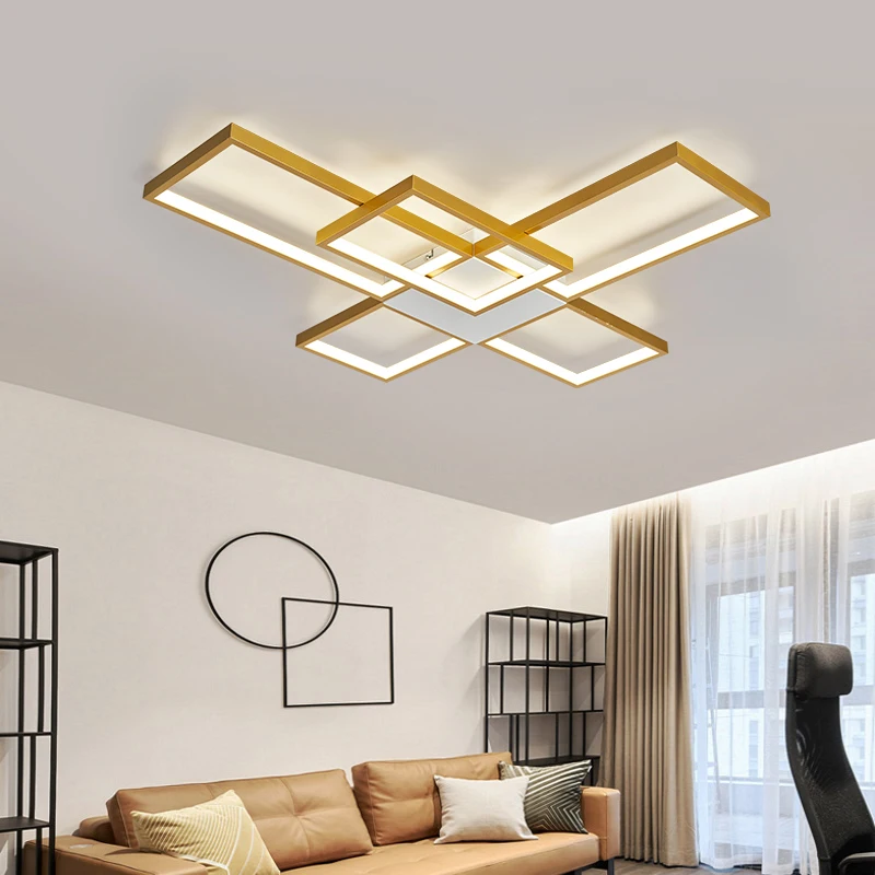 Nordic Modern Led Ceiling Lights for living room bedroom lustre led home decor Dimmable Ceiling light Black/Gold Lamp