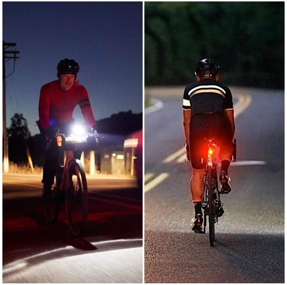 Ultra Bright Bike Light Set 4000 mAh Rechargeable Bicycle Light 6 Hours Endurance Equip Bicycle Front Headlight Back Taillight