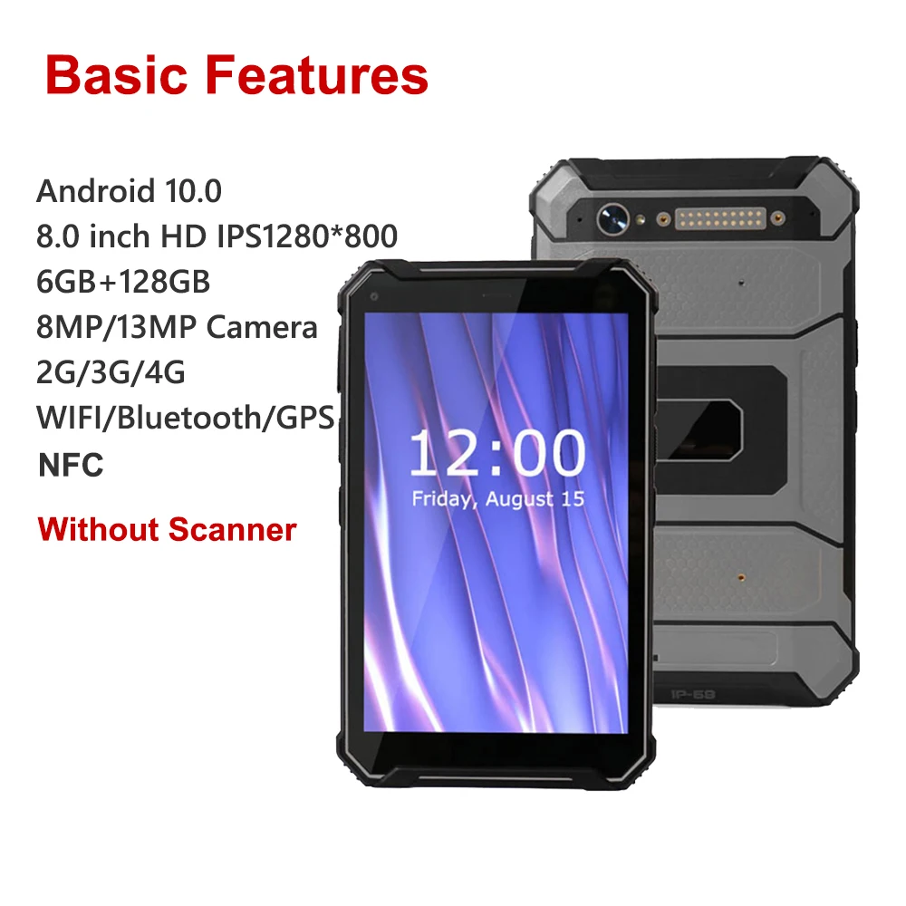 1000 Nits Screen IP68 RAM 6G ROM 128G Rugged Computer With Barcode Scanner NFC Explosion-Proof Rugged Tablets Android 10.0 