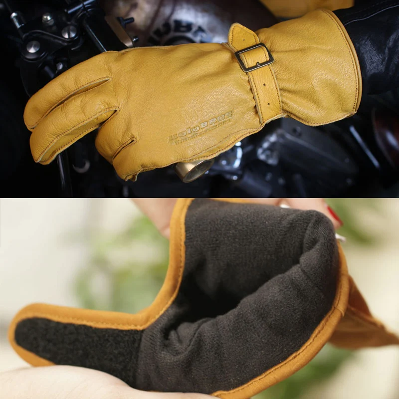 

Uglybros Winter Warm Windproof Motorcycle Gloves Leather Men's Long-distance Riding Gloves