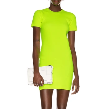 

Ocstrade Summer New Arrival Neon Green Bandage Dress 2020 Women Sexy Mini Bandage Dress Bodycon Club Evening Party Dress