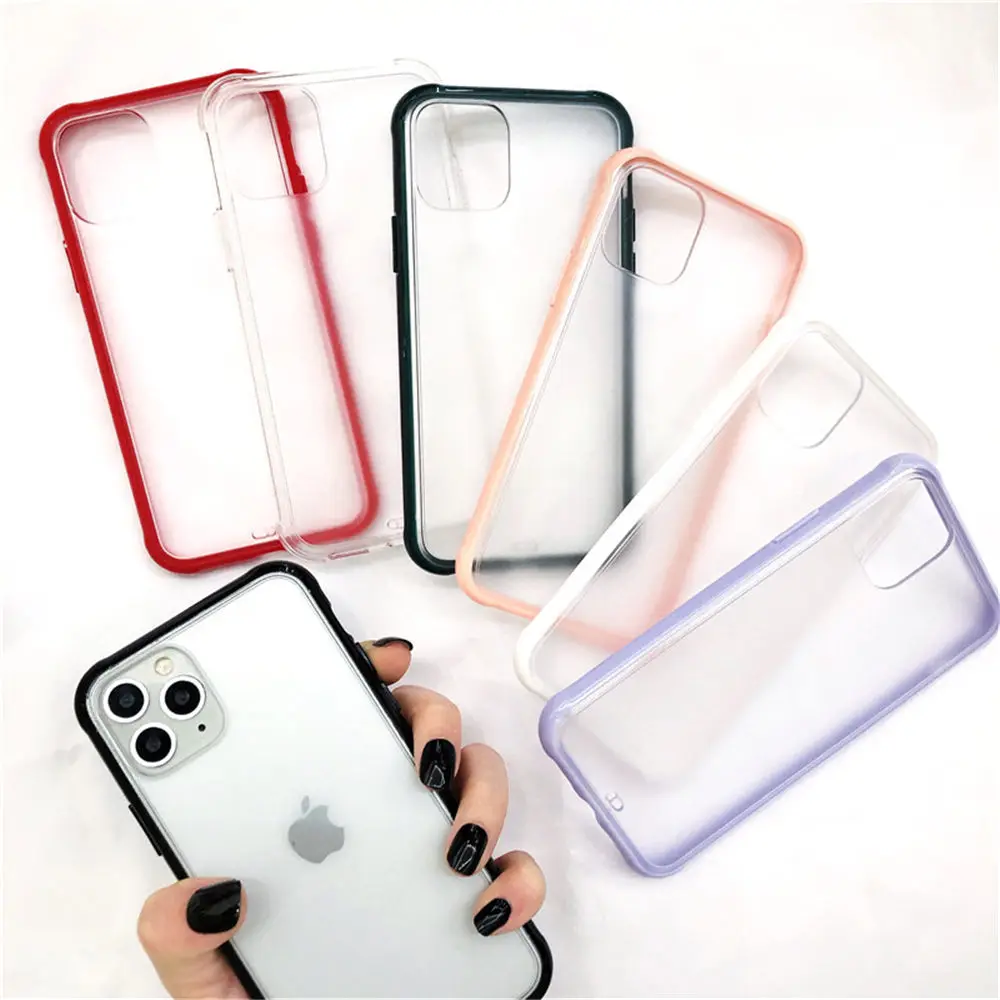 Lovebay Clear Candy Color Phone Case For iPhone 7 8 6 6s Plus 11 Pro X XR XS Max Transparent Acrylic Matte Hard Cases Back Cover