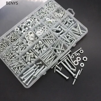 

250g,500g,900g BENYS Household DIY Boxed Set Screw Half Round Head Tapping Screw Nut Gasket M3M4M5M6 Mixed