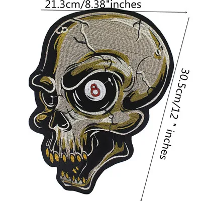 Dice Skull Patches Skull Patch Iron On Embroidered Patch for Jacket Clothes Vest DIY Apparel Accessories Sewing Applique - Цвет: A