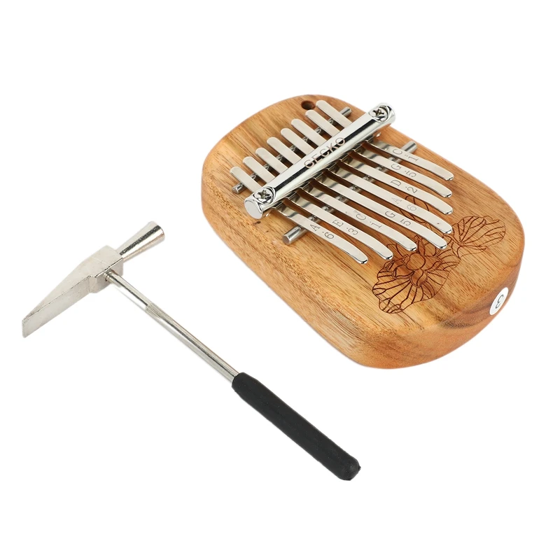 Мини-клавиатура Kalimba 8 клавиш лотос камфора дерево красное фортепиано клавиатура