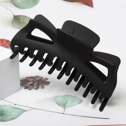 Elegant Tortoiseshell Hair Claw Clip - Large 5.5 - inch Plastic Hair Accessory (Black 1)