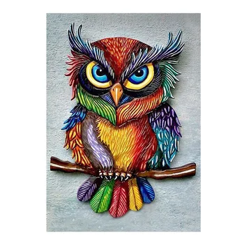 

5D Diy Cute Owl New Diamond Paintin Modern Scandinavian Animal Cross Embroidered Owl Living Room Decorative PaintingUnframed