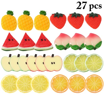 

27pcs Apple Artificial Mini Orange slices Resin Fake Fruit Model Wall Sticker Home Party Kitchen Wedding flowers Decoratio