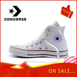 Converse Оригинальные кроссовки Классический унисекс холст обувь для скейтбординга с высоким берцем анти скользкие легкий вес на шнуровке