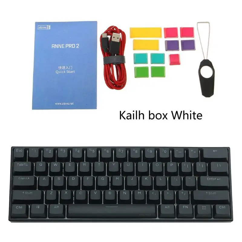 Anne Pro2 60% Bluetooth 4 0 Type C RGB 61 клавиша Механическая игровая клавиатура Cherry Switch Gateron