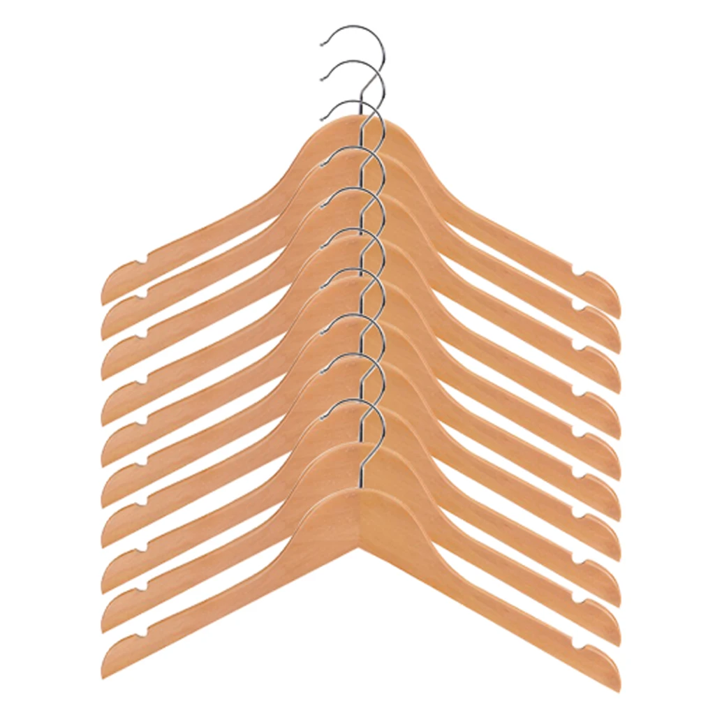 Pack of 10pcs Plain Wooden Baby Kids Nursery Room Wood Coat Clothes Hook Hanger Set 32 cm