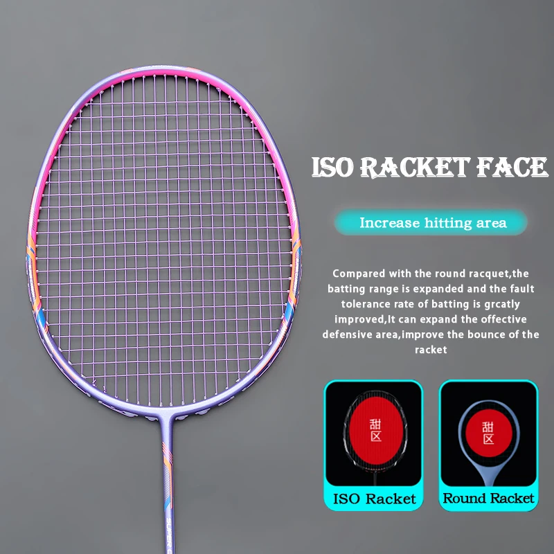 Badminton Racket 10U 52G Full Carbon Fiber Professional Training With Bags For Adult